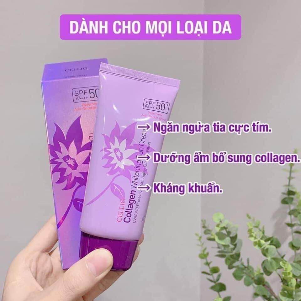 Kem chống nắng Cellio Collagen Whitening Sun Cream SPF50 PA+++.