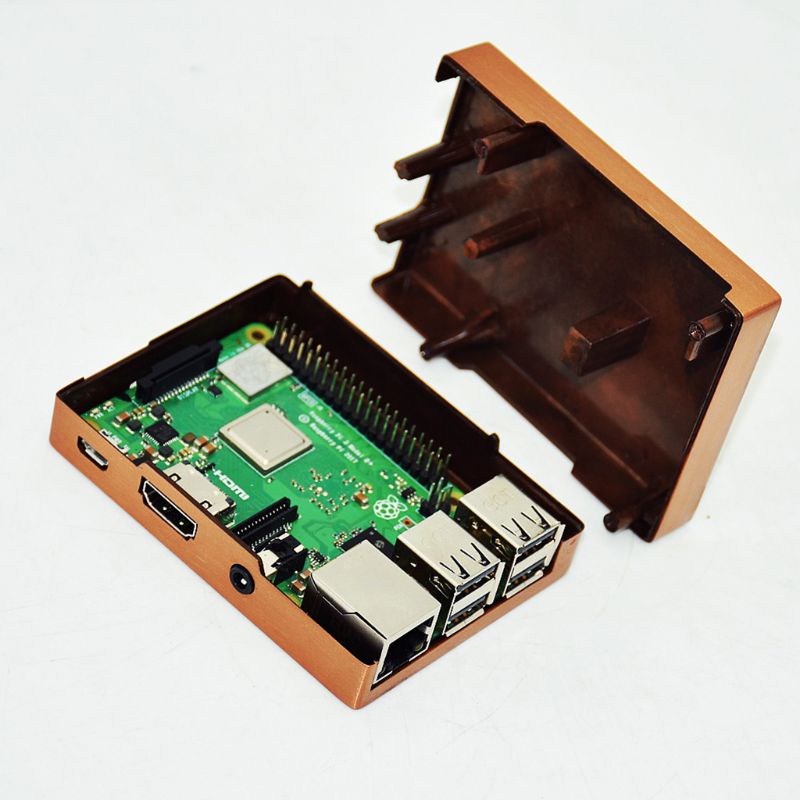 Vỏ Bảo Vệ Bằng Nhôm Đồng Cho Raspberry Pi 3 Model B B + Pi 2 Model B + Ac