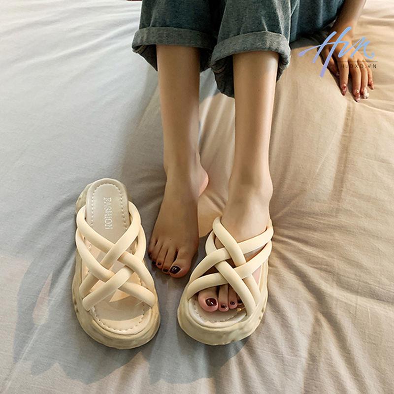 Dép Quai Chéo Đế Dày Thời Trang Mùa Hè 2022 Dành Cho Nữ