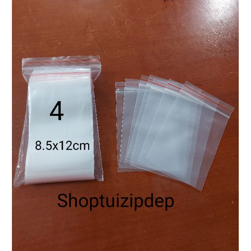 100 chiếc túi zip vuốt mép nhỏ từ Số 00 - số 6 (4x5- 12x17cm)