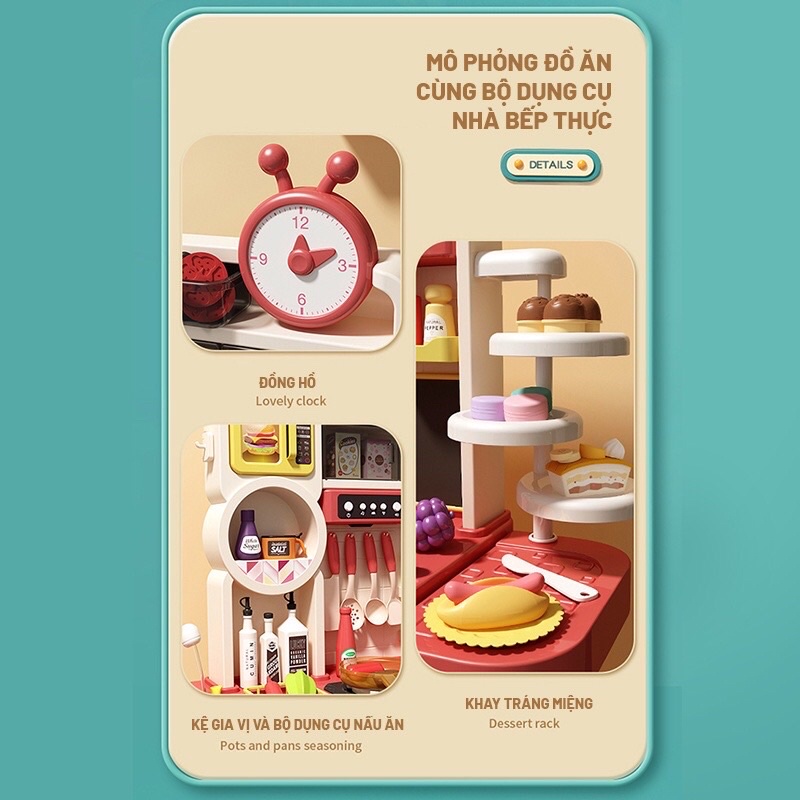 Bộ đồ chơi nấu ăn cao cấp cho bé 99, 93 cm  có hấp trứng