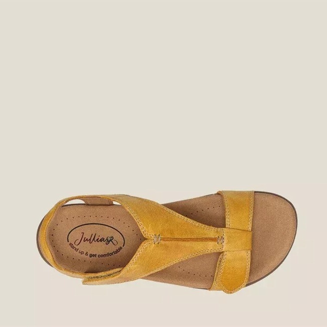 Tikp Giày Sandal Bằng Da Đế Xuồng Dày Quai Dán 6 Màu Tùy Chọn Size 35-42 Cho Nữ