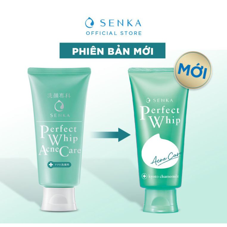 Sữa Rửa Mặt Tạo Bọt Dành Cho Da Mụn Senka Perfect Whip Acne Care