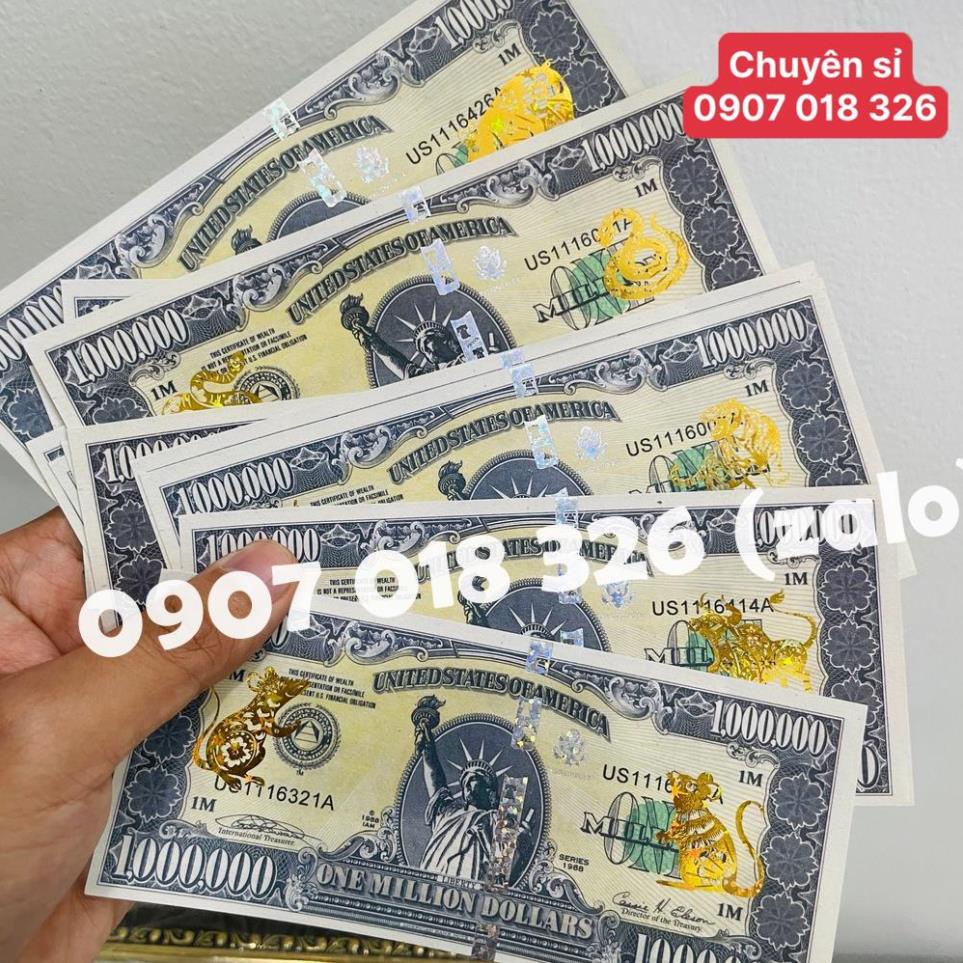 Tờ 1 TRIỆU USD 12 con giáp mạ vàng siêu khủng lưu niệm , thích hợp sưu tầm , làm quà tặng