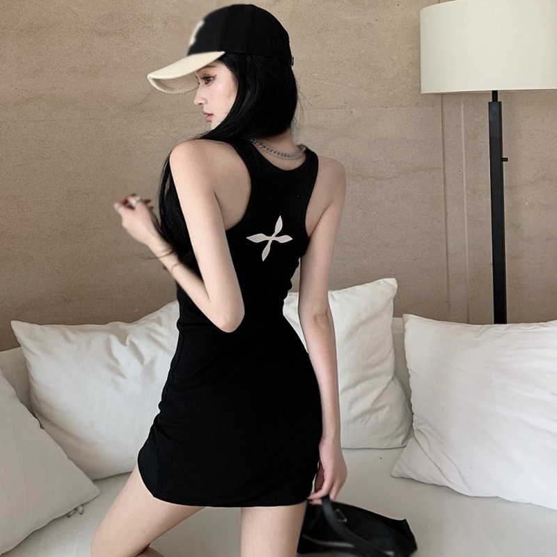 Đầm Ôm Không Tay In Họa Tiết Thời Trang Quyến Rũ Cho Nữ