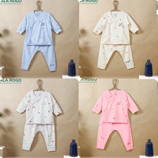 Bộ tay dài cài lệch ualarogo cho bé 0 - 6m, bộ petit ualarogo in họa tiết