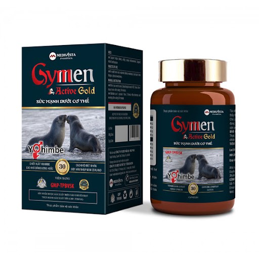Viên Uống Gymen Active Gold Hỗ Trợ Bồi Bổ Nguyên Khí, Bổ Thận, Tăng Cường Sinh Lý Nam Hộp 30 Viên