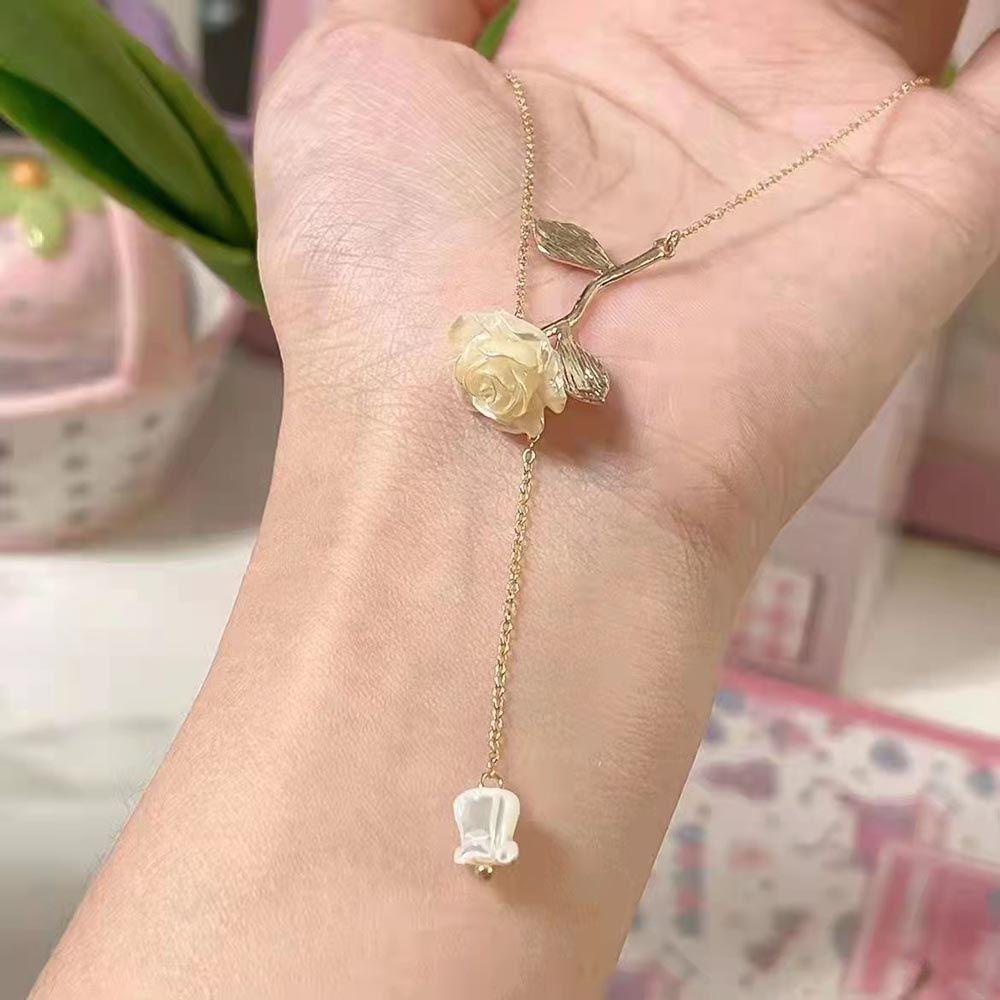 QQMALL Dây Chuyền Đính Đá Hình Giọt Nước Phong Cách Hàn Quốc