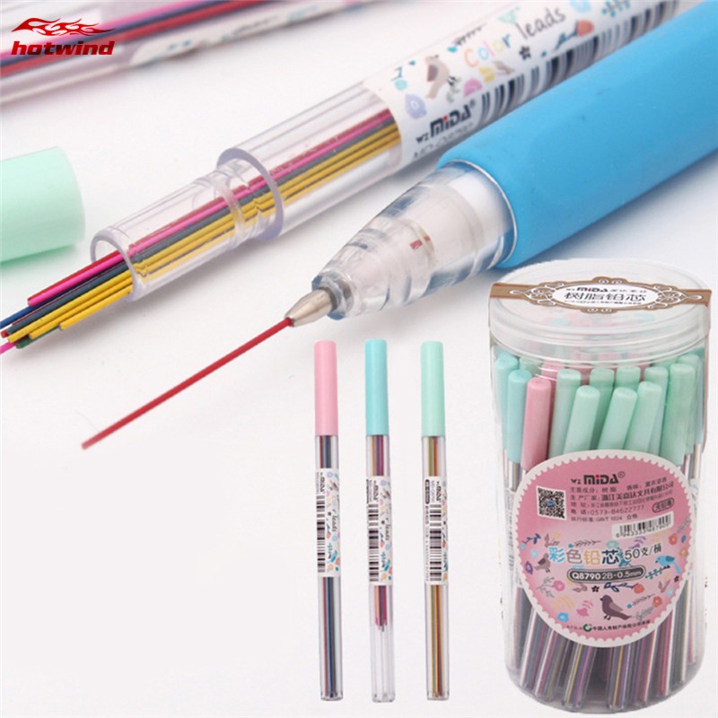 Hộp ruột bút chì cơ tự động vẽ phác họa nhiều màu 0.5/0.7mm