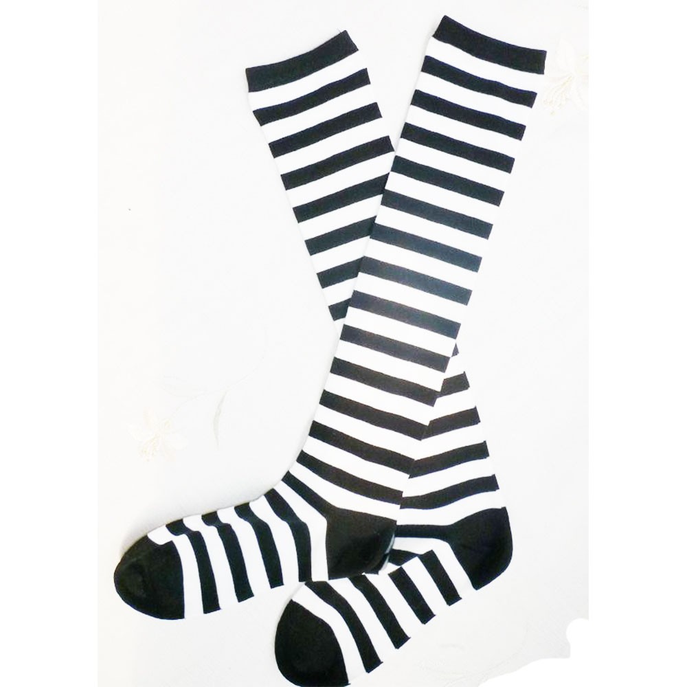 1 Đôi Tất Cao Qua Gối Kẻ Sọc Nhiều Màu Thời Trang Cho Nữ
