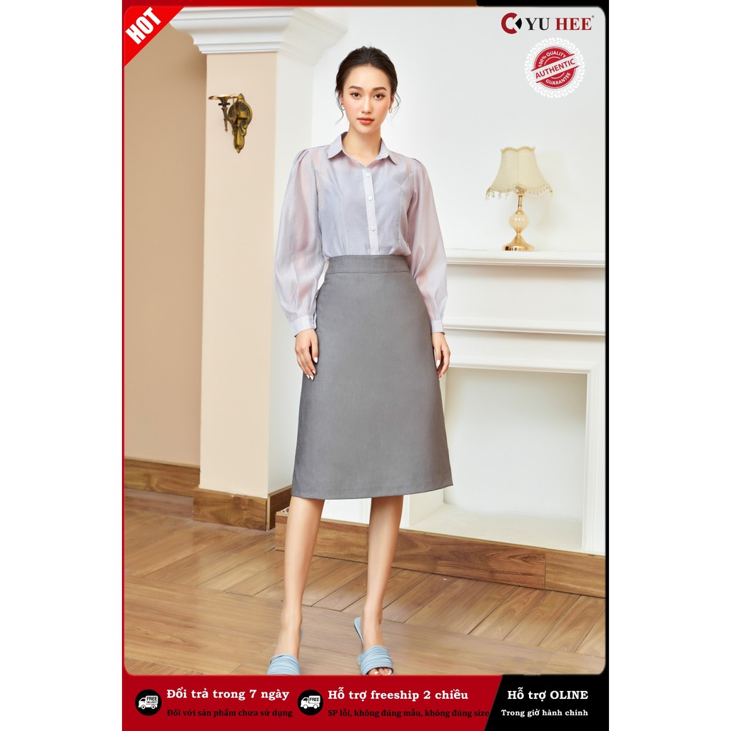 Chân váy xòe chữ A chéo nhật trơn qua gối cao cấp YuHee | BigBuy360 - bigbuy360.vn
