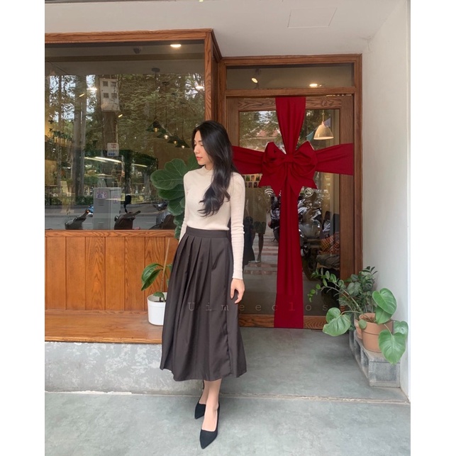 Chân váy xếp ly midi Uimeecloset chất liệu Mango mềm mại CV02 | BigBuy360 - bigbuy360.vn