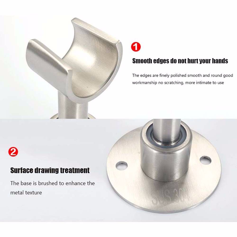 Giá đỡ vòi hoa sen xoay 360 độ bằng thép không gỉ gắn tường nhà tắm tiện dụng