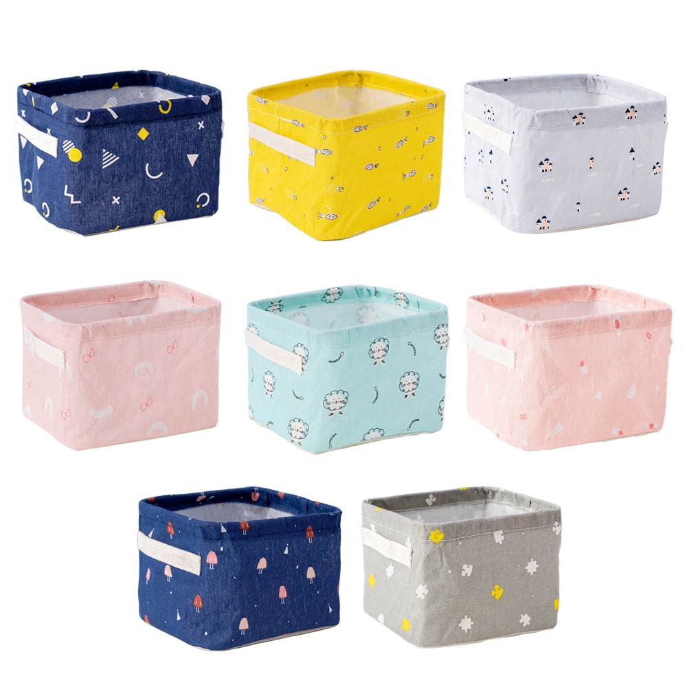 Giỏ vải bạt đựng đồ dùng cá nhân văn phòng đáng yêu bắt mắt cổ điển