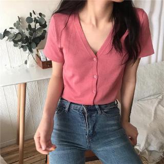 Xj-đầm tay ngắn cổ chữ v thời trang thanh lịch dành cho nữ