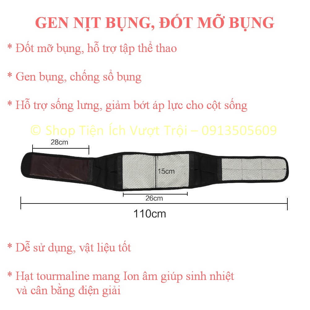 Đai đốt mỡ bụng, gen nịt bụng thon gọn săn chắc, hỗ trợ tập gym, tập thể hình, giữ cột sống vững khỏe-Tiện Ích Vượt Trội