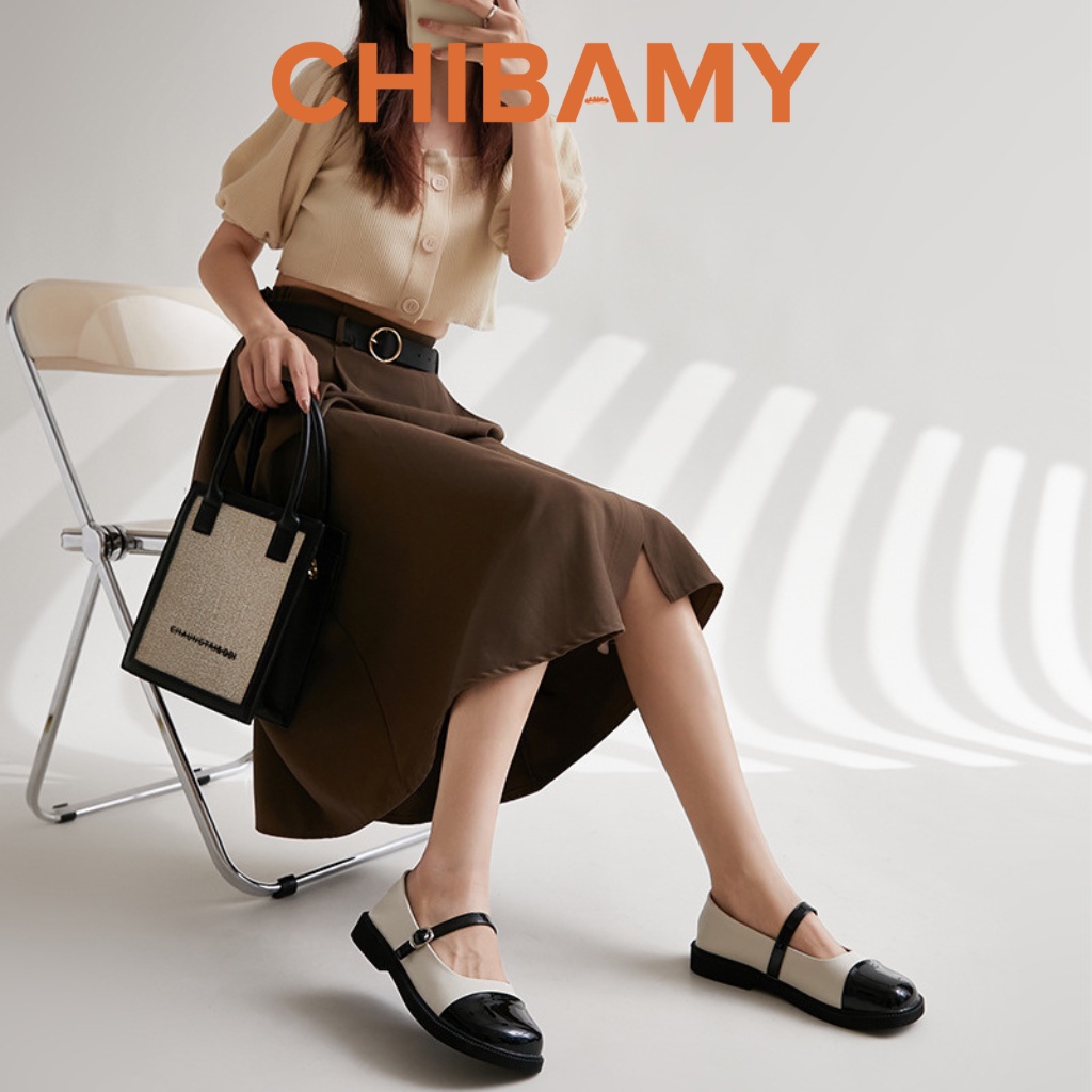 Giày búp bê Mary Jane nữ da mềm đế bệt 3cm phong cách học sinh Nhật