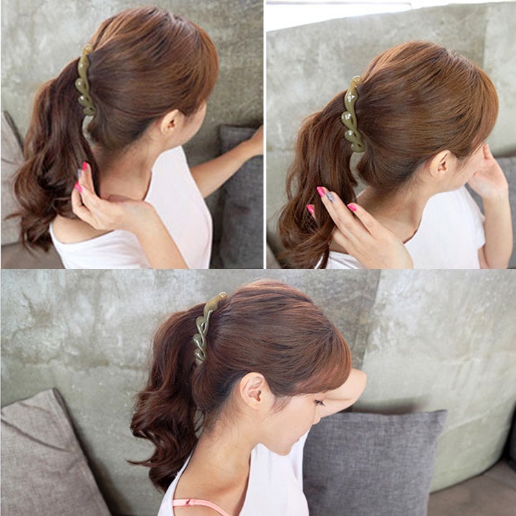 Haimeikang Kẹp tóc cỡ lớn bằng acrylic phong cách Hàn Quốc xinh xắn thời trang