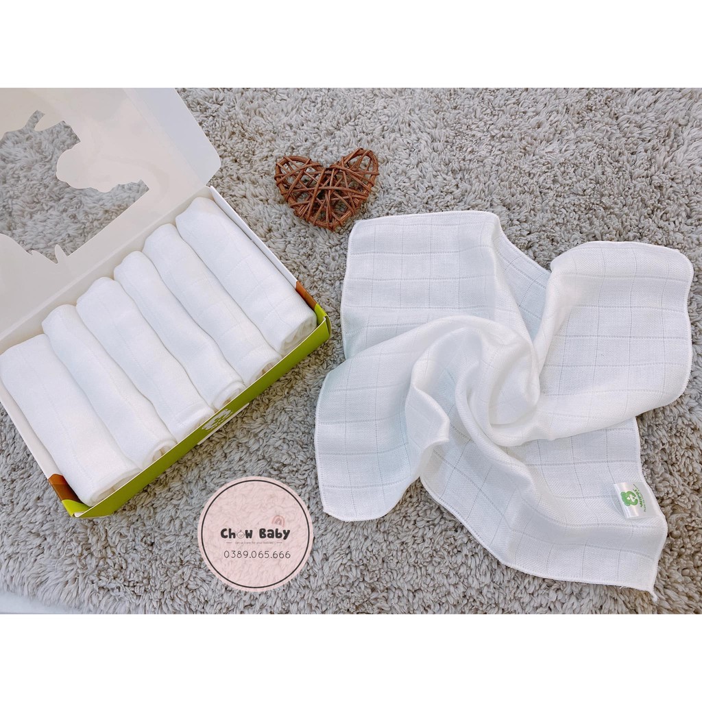 Combo 6c khăn sữa sợi tre Mipbi SIÊU MỀM CAO CẤP KT 30x30cm ẤM ÁP MÙA ĐÔNG, THOÁNG MÁT MÙA HÈ