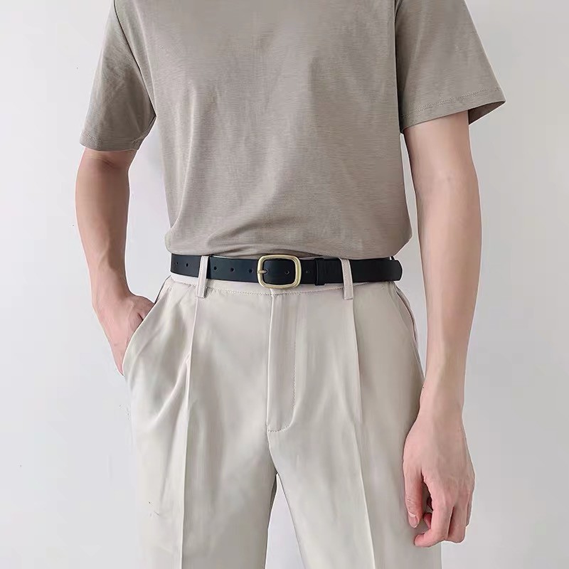 Thắt Lưng Da Nam Phong Cách Hàn Quốc OVAN Kuu Studio Màu Đen Đẹp Cao Cấp Trẻ Trung - Dây Lưng Nam Chất Liệu Da Thật
