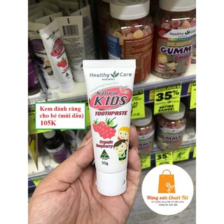 [Hàng Úc- đủ bill] Kem đánh răng organic (có thể nuốt) Healthy Care cho bé