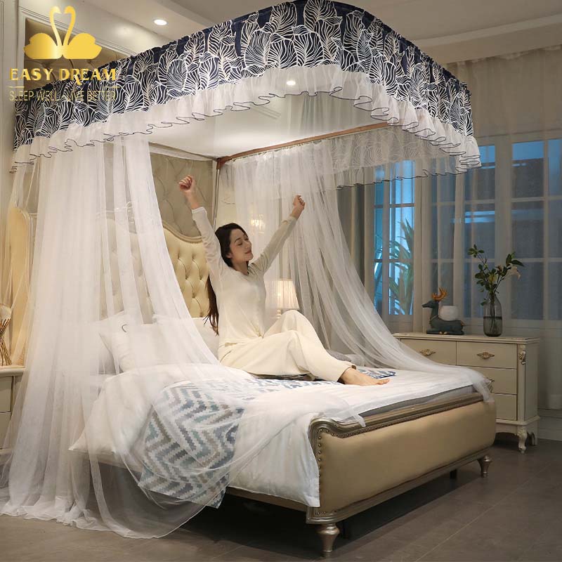 Màn khung không khoan tường  cao cấp EASY DREAM - Mùng ngủ chống muỗi kiểu dáng công chúa khách sạn