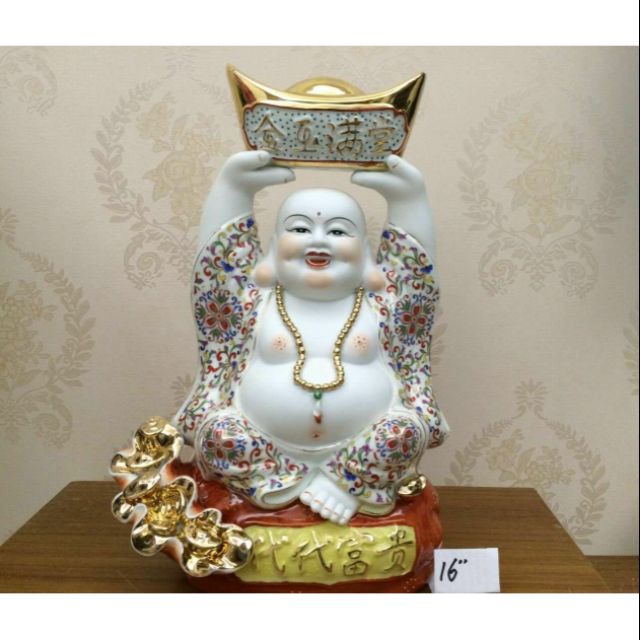 Tượng phật di lạc 40cm sứ cao cấp