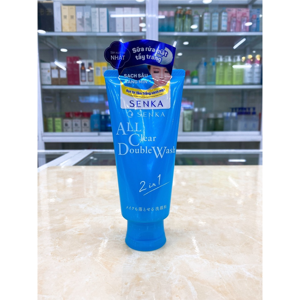 Sữa Rửa Mặt Tẩy Trang Senka Perfect A.L.L Clear DoubleW Nhật Bản 120g Mẫu Mới