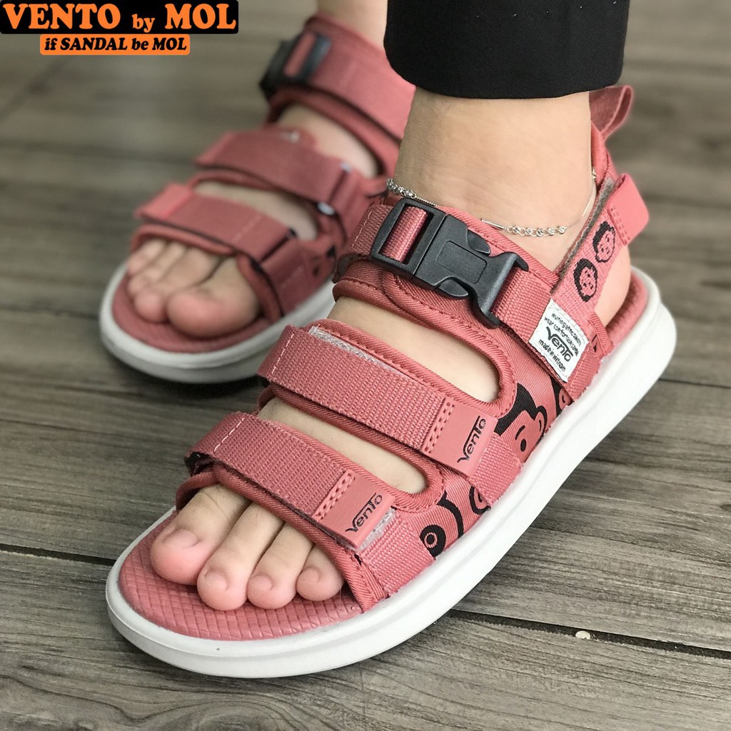 Sandal Vento Nữ 3 Quai Ngang Quai Hậu Tháo Rời Êm Nhẹ Bền Phù Hợp Đi Học Đi Làm Đi Du Lịch Màu Hồng Mã NB80