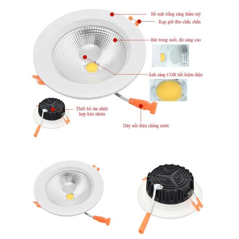 Combo 3 Đèn Led âm trần Chíp COB 9W