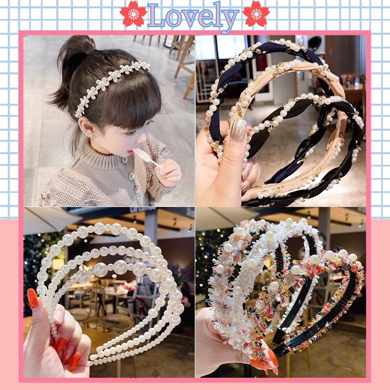 Băng Đô cài tóc Đính Ngọc Trai Nhân Tạo Thời Trang Hàn Quốc