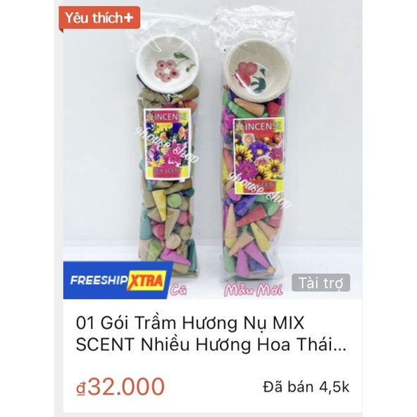 01 Gói Trầm Hương Nụ MIX SCENT Nhiều Hương Hoa Thái Lan (100 nụ kèm chén sứ)