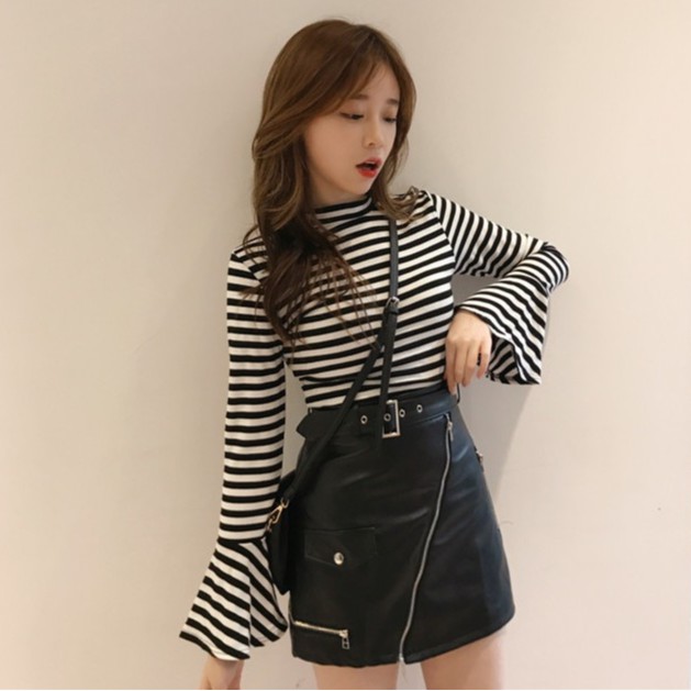 CHÂN VÁY DA PHỐI NỊT FORM CHUẨN (HÀNG DA CHẤT LƯỢNG) | BigBuy360 - bigbuy360.vn