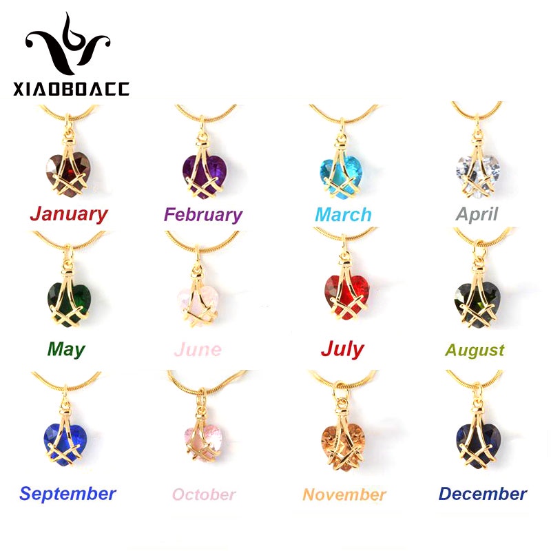 XiaoboACC Vòng Cổ Mặt Hình Trái Tim Bằng Thép Không Gỉ 18K Đính Đá Zirconia - 40CM+8CM