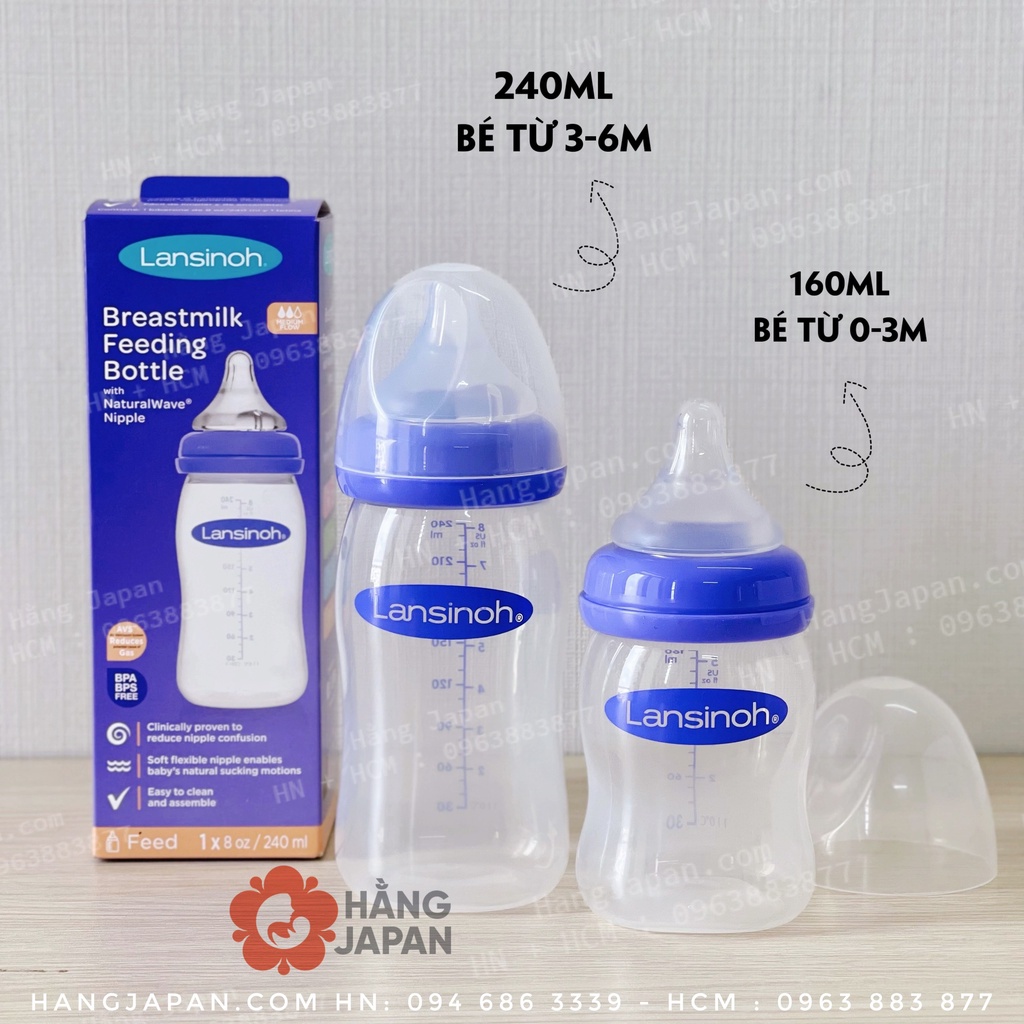 Bình sữa Lasinoh Momma 160ml và 240ml