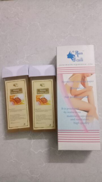 Combo 2 Hộp sáp wax runcaili và combo 100 giấy Wax lông nóng tại nhà
