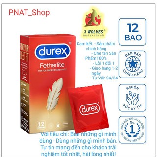 Bao cao su Durex Fetherlite - bao cao su hộp 12 bao