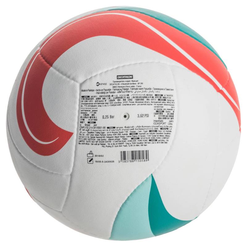 Quả bóng chuyền bãi biển đạt chuẩn fivb bv900 - trắng/xanh lá cây/đỏ Decathlon Copaya