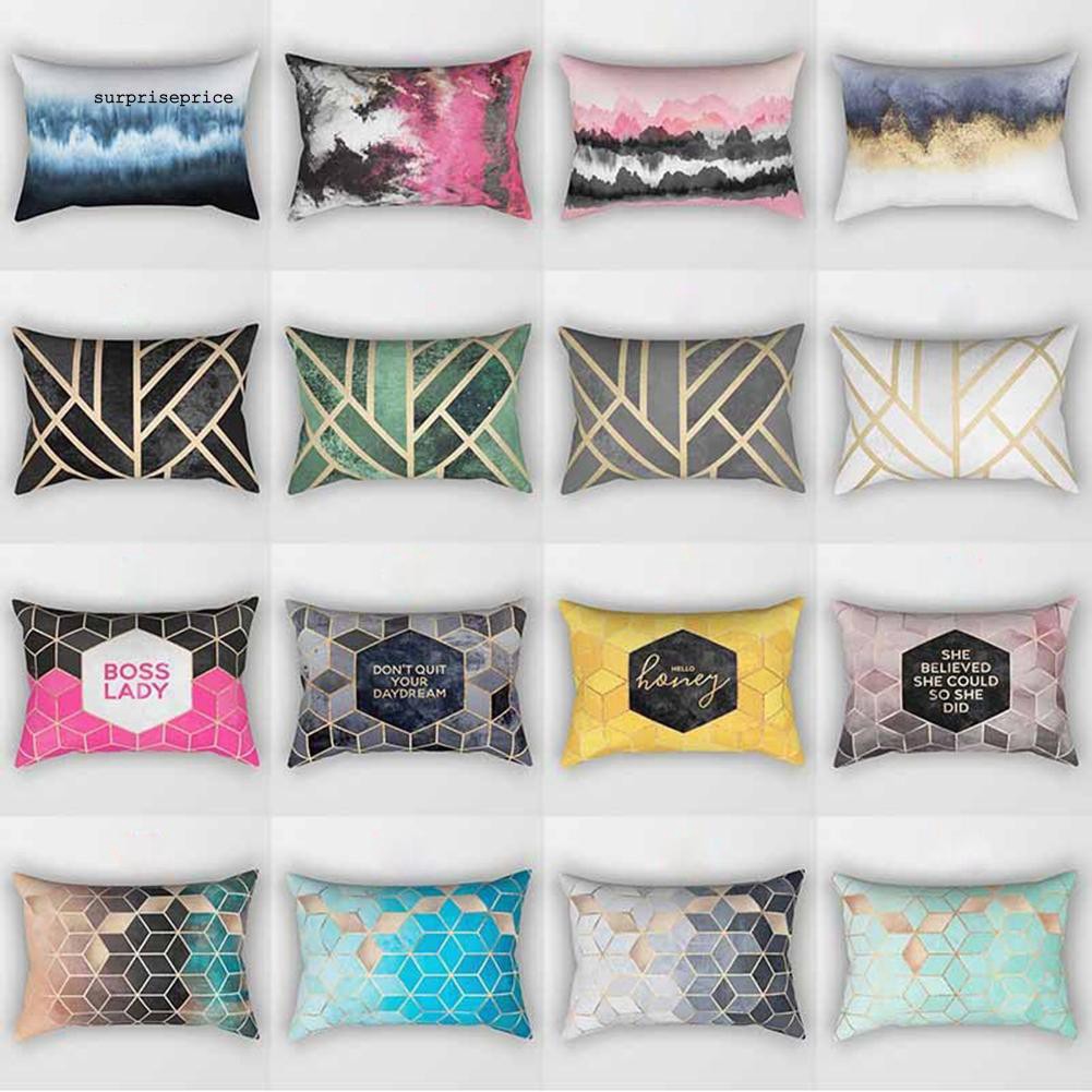 Áo gối khổ chữ nhật 30cm x 50cm in họa tiết cách điệu trang nhã