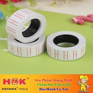 Cuộn giấy in ghi bấm tem, cho máy bắn dán dính giá tiền 500 tem/cuộn