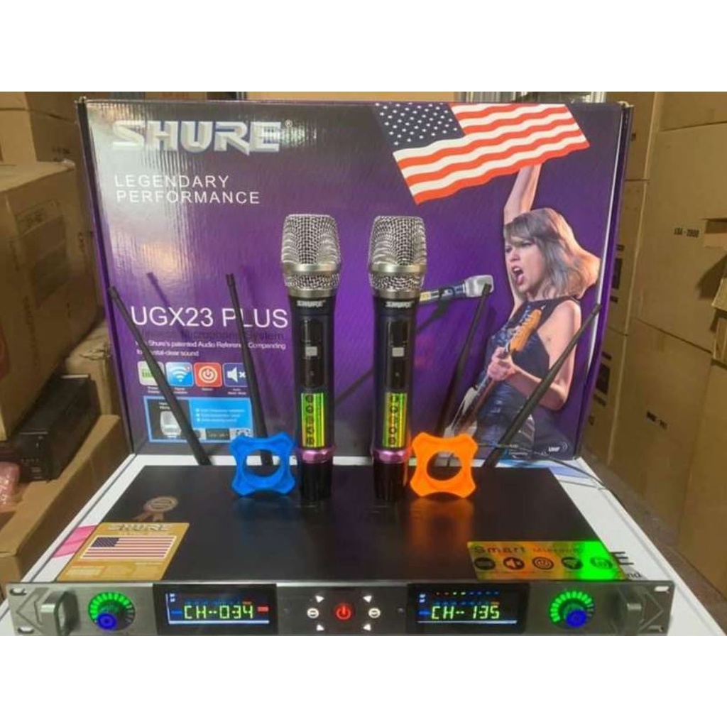 Micro Shure UGX 23 Plus Phiên Bản 2021 Cao Cấp,Karaoke Chuyên Nghiệp,Hát Gia Đình, Lọc Tiếng Cực Hay, Chống Hú Rè