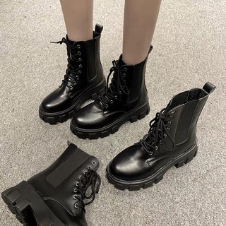 Giày boot MÃ A1732 Đế chiến binh ngầu bôt ullzang basic co dãn mùa thu đông boots boost bốt