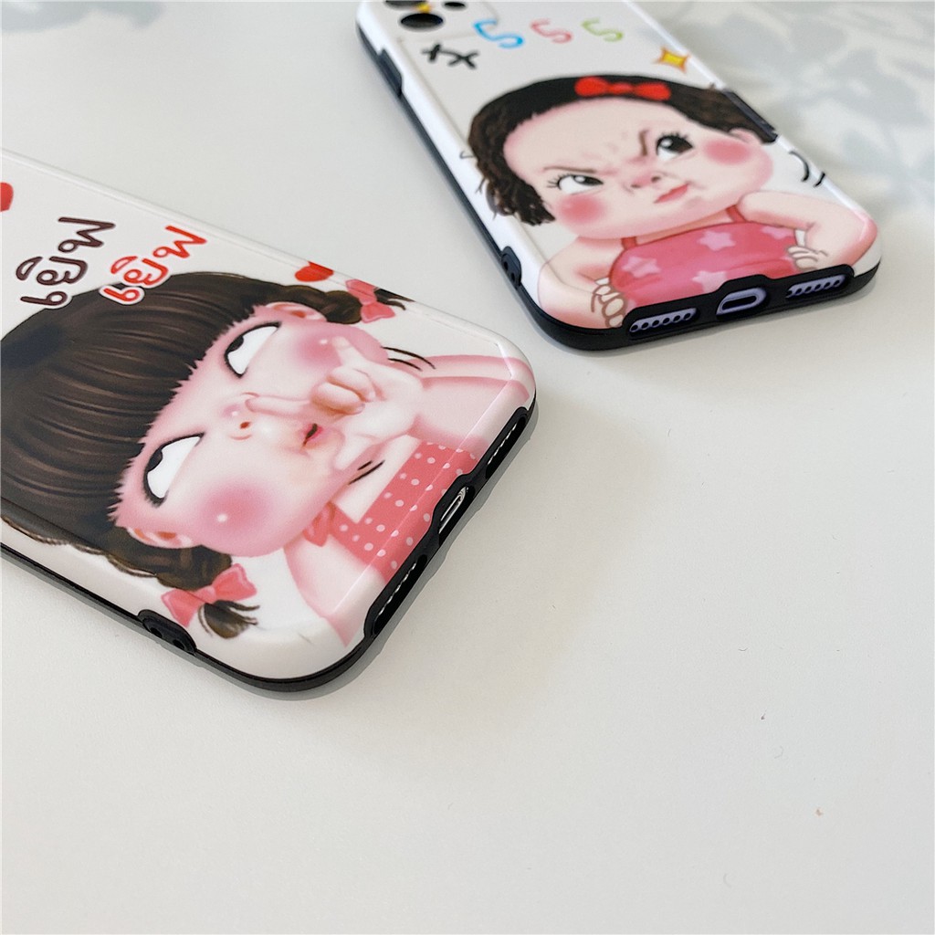Soft Plastic Phone Cases Cute Couple cartoon Funny girl Case suitable for iPhone11 PRO MAX 7/8plus SE2020 X/XS XR XSMAX