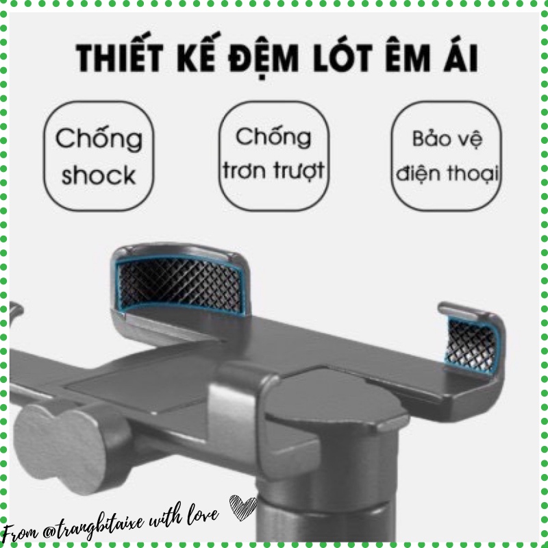 Giá đỡ kẹp điện thoại gắn trên chân gương xe máy chống giật chống rung chất liệu kim loại sắt cao cấp xoay 360 độ C2