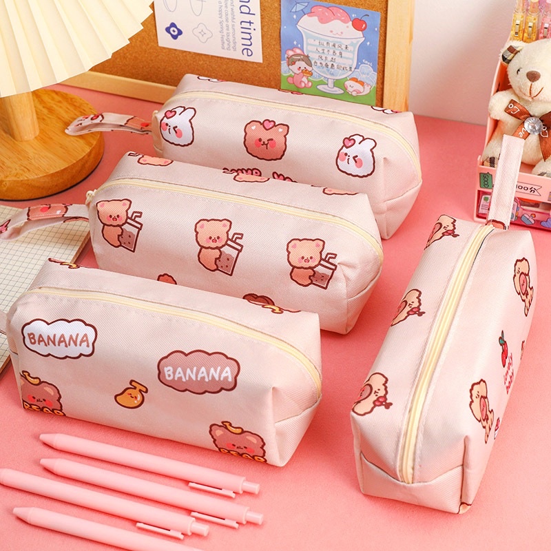 Hộp đựng bút gấu trà sữa dễ thương
