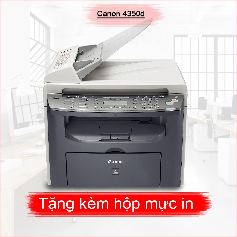 Máy in cũ 2 mặt đa chức năng (In, Scan, Copy) Canon MF-4350d - tặng kèm hộp mực, dây nguồn ,dây USB mới