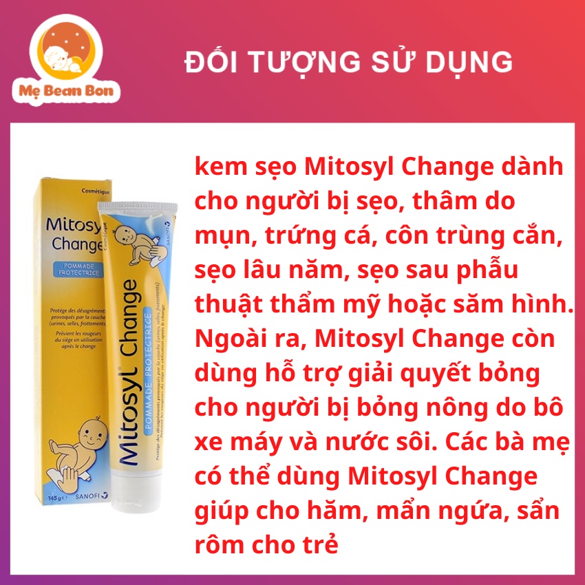 Kem đa năng Mitosyl Change Pháp 145g cho bé hăm tã côn trùng cắn cho trẻ em và người lớn - mẹ bean bon