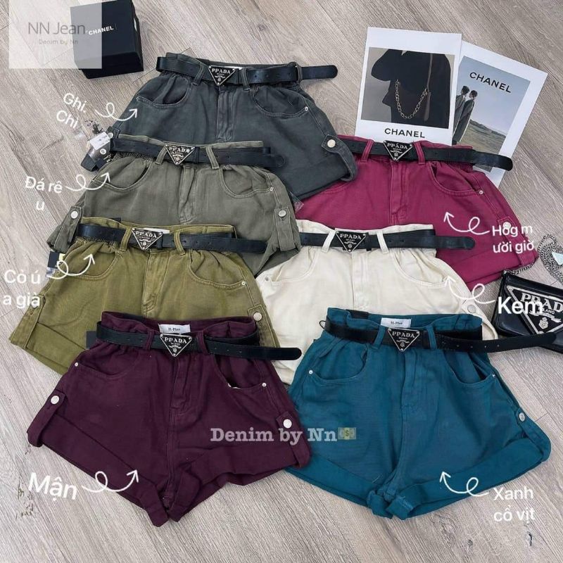 Quần sooc jeans kèm đai hàng QCL1