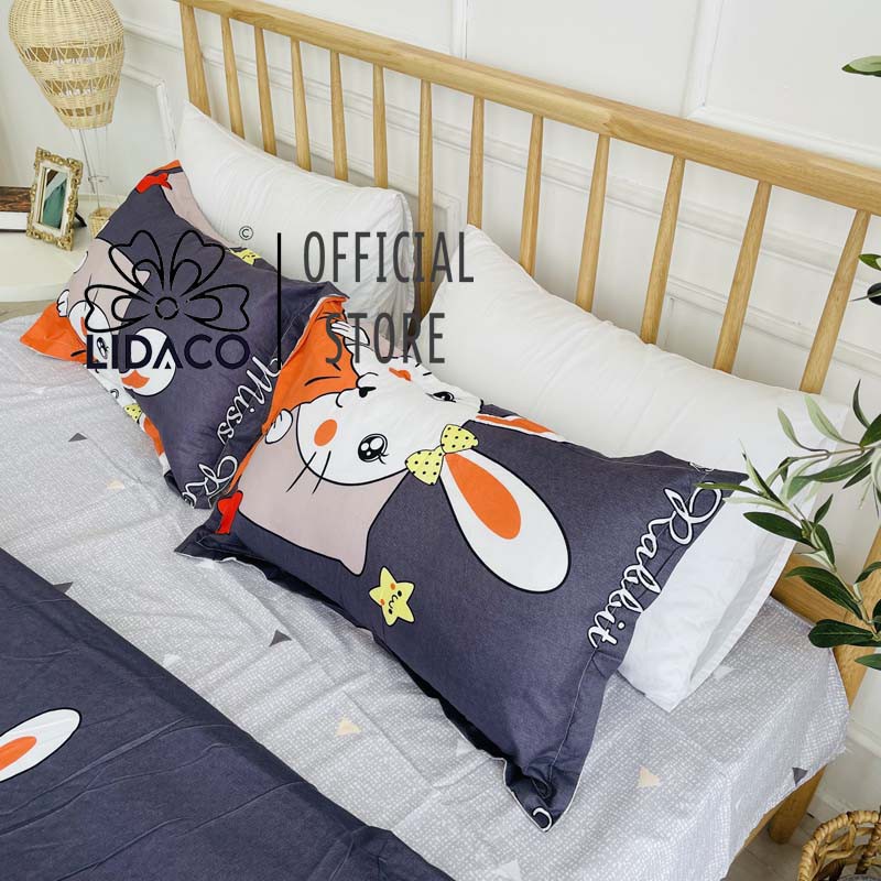 Bộ Vỏ Chăn Ga Gối Cotton Poly Nhập Khẩu (Thỏ Ghi SP000675)