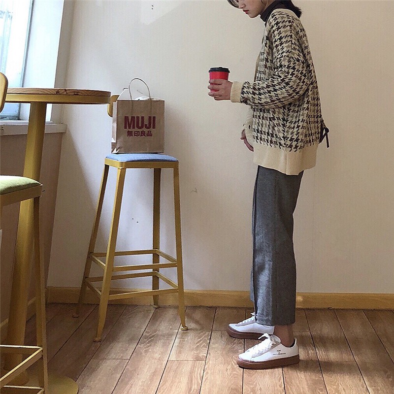 Áo len cadigan kẻ sọc phong cách Retro CDG001
